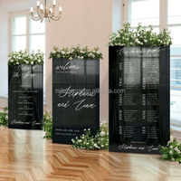 JINDA Ensemble de panneaux de mariage autoportants en acrylique noir, grands caractères alphabétiques, pour plan de table et support de toile de fond