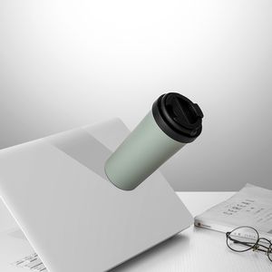 500ml Never Fall Magic Thermos Mug avec revêtement en céramique Tasse à café anti-fuite avec couvercle rabattable et poignée - Product Image 4