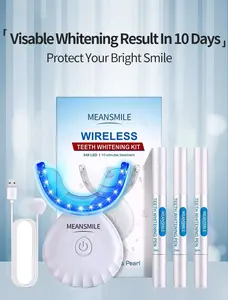 2021 New Package CE Approved Dental Blue Red Organic No Peroxide Teeth Whitening Kits With Led Light Wireless For Whiten Teeth