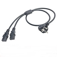 1m Noir ENEC KEMA UE Cordon d'alimentation Y Splitter C13 H05VV-F 3G * 1.5mm2