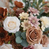 Kunstmatige koffiekleurige roos herfstbloemen tafeldecoratie voor bruiloft gangpad podium ceremonie feest decoratie