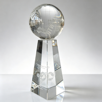 Trophée globe en cristal personnalisé, gravure laser de la carte du monde, récompense d'entreprise mondiale, plaque souvenir