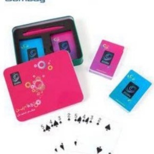 Caja de hierro rectangular personalizada para póker, 0,325 mm, regalo publicitario creativo para el mercado de Oriente Medio, con <span class=keywords><strong>doble</strong></span> <span class=keywords><strong>par</strong></span> de cartas, de plástico tratado con aceite ligero. - Product Image 4