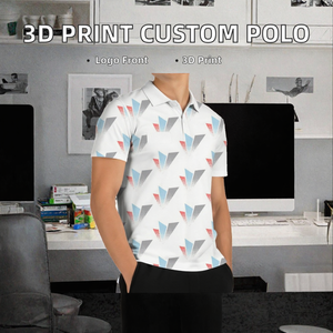 Camiseta Polo Personalizada con Estampado Digital 3D para Hombre, Manga Corta, Tejida, Informal, para Golf - Product Image 2