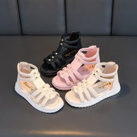 Sandales Filles Tendance Été 2025 à Bout Ouvert | Style Princesse Bébé Romain | Semelle Souple Antidérapante en PVC | Parfaites pour Fête et Tenue Décontractée