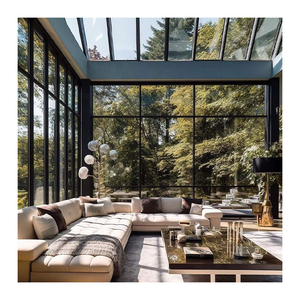 Jardin d'hiver moderne automatique intelligent Toit à pignon autoportant Isolation <span class=keywords><strong>en</strong></span> aluminium Verre Sunshine Hut Véranda Portes et fenêtres - Product Image 3