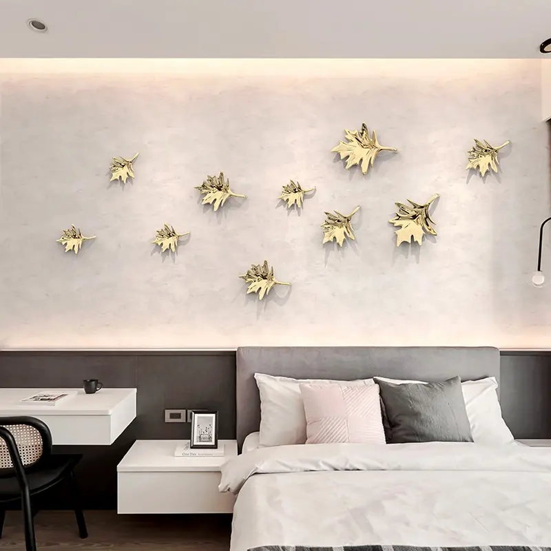 가정 호텔 별장 방 장식을위한 벽 장식 단풍 잎 벽 예술 가정 장식