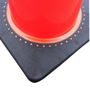 Hồng Kiều chất lượng tốt 28inch 700cm chiều cao PVC an toàn giao thông Cone kiểm soát giao thông cảnh báo Cone cao su cơ sở Road cones - Product Image 3