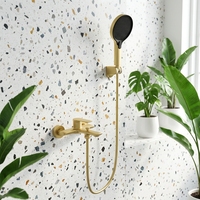 Mitigeur de baignoire contemporain en laiton avec robinets thermostatiques et jet doux pour la maison, l'hôtel, la salle de bain, ensemble de douche