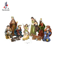 Vente en gros de décorations de Noël religieuses catholiques chrétiennes personnalisées de 18 pouces pour la décoration de la maison, ensemble de statues de la crèche
