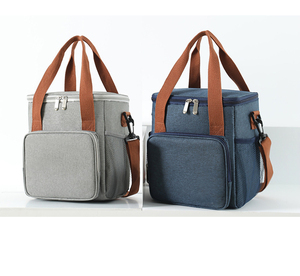 Sac isotherme de pique-nique grande capacité pour 2 personnes avec compartiment pour bouteille et housse de pique-nique, idéal pour l'école et les sorties. - Product Image 2
