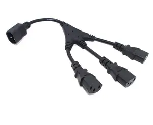 Cables de extensión de alimentación para cable de extensión PDU 12awg Iec C19 C20 C13 a C14 Y Cable adaptador divisor Cables de alimentación C14 a 3xc13