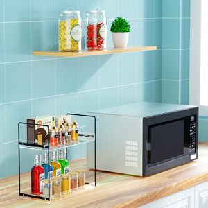 Organizzatore a 2 livelli in acrilico per cosmetici e prodotti skincare, da appoggio su bancone o scaffale sottolavello da cucina - Product Image 5