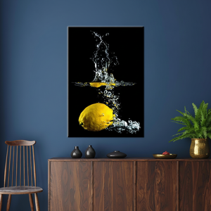 Modern Yellow Canvas Print: Elegant Lemon Artwork for Home Decor,Gallery <b>Wrapped</b> - Product Image 3