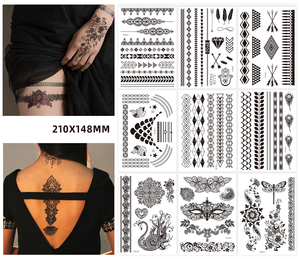 Pegatina de tatuaje corporal temporal impermeable profesional negra para <span class=keywords><strong>mano</strong></span> y brazo, tanto para niñas como para niños - Product Image 5