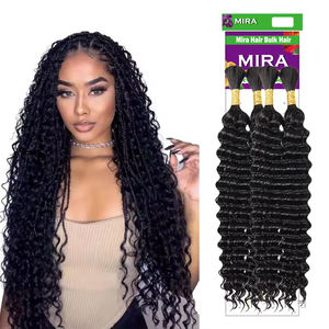 Rambut Crochet Virgin 22 Inci 200g 4X Deep Wave, Rambut Manusia untuk Kepang Boho, Warna Afro Kinky Tanpa Weft, Ekstensi Rambut, Hadiah untuk Wanita - Product Image 1