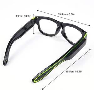 カスタムロゴ発光サングラス、USB充電式ライトアップ点滅パーティーレイブ眼鏡 - Product Image 3