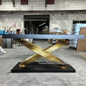 Heavy Duty Polished Stainless Steel <strong>Extendable</strong> Dining <strong>Table</strong> Base X Cross <strong>Table</strong> <strong>Legs</strong> for Home and Hotel Dining Room - Product Image 2