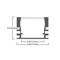 Profilé d'aluminium encastré monté en Surface pour bande Led, 17.4x12MM, haute qualité, lampe à Induction