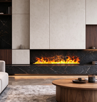 Cheminée électrique à vapeur d'eau 3D encastrée sans chauffage, flamme simulée, pour meuble TV de villa, décoration intérieure