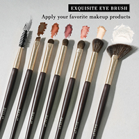 Pour Fabricant OEM, Marque Privée de Luxe, Ensemble de 10 Pinceaux de Maquillage Plats en Cheveux Synthétiques Véganes, Vente en Gros, Haute Qualité, Visage et Yeux