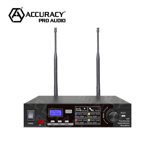 Accuracy Pro Audio Portable Karaoke System UHF-112 Wireless Microphone 470-960MHz Frequency Silver Handheld Microphone Speaker