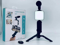 Kit de réalisation vidéo : trépied pieuvre pour téléphone, éclairage LED, microphone, trépied mains libres, kit d'éclairage vidéo, perche à selfie