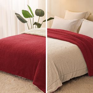 Ấm cúng Sherpa đảo ngược lông cừu ném chăn mềm mại sang trọng dệt kim giường sofa mùa thu mùa đông dày ấm Fluffy chăn động vật giáng sinh - Product Image 3