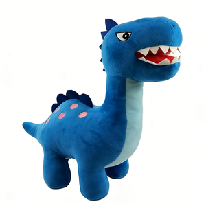 ตุ๊กตาไดโนเสาร์คอยาวสีน้ำเงินแบบกำหนดเองได้ - ตุ๊กตาไดโนเสาร์ดิปลอโดคัสเนื้อนุ่มลายจุดสีชมพู ของขวัญหมอนกอดสำหรับเด็ก - Product Image 1