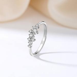 Водонепроницаемые обручальные кольца из настоящего серебра 925 пробы для женщин, с блестящими цирконами, от производителя ювелирных изделий - Product Image 3