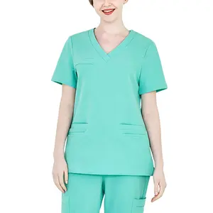 PROFESIONAL Uniforme elástico Uniforme médico de las mujeres conjuntos de pantalones