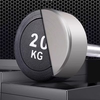 Barre de musculation fixe personnalisable, ensemble de barres de musculation durables recouvertes de caoutchouc avec plusieurs spécifications pour usage commercial en salle de sport
