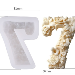 แม่พิมพ์เทียนดิจิตอลแม่พิมพ์ซิลิโคนนูนรูปดอกไม้สำหรับตกแต่งเค้กวันเกิดแม่พิมพ์เทียนหอม - Product Image 6