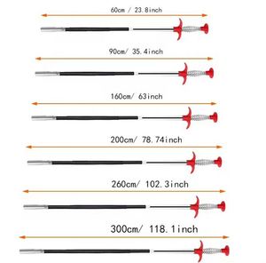 Herramienta de limpieza de tuberías de acero inoxidable de 90/260 cm, desatascador de desagües, limpiador de cabellos y obstrucciones - Product Image 2