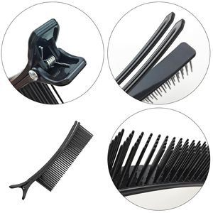 <span class=keywords><strong>Pince</strong></span> à <span class=keywords><strong>cheveux</strong></span> personnalisée pour salon de coiffure, <span class=keywords><strong>pince</strong></span> à teinture colorée et tendance avec peigne à dents, outil de soin capillaire pour barbier - Product Image 3