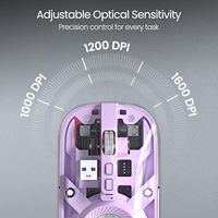 Souris transparente sans fil double mode (BT + 2.4 GHz) Souris d'appariement sans fil multi-appareils rechargeable pour PC/Mac/vents/ordinateur portable