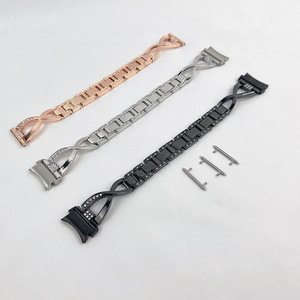 20mm 22mm pour <span class=keywords><strong>Samsung</strong></span> <span class=keywords><strong>Galaxy</strong></span> Watch4 40mm 44mm montre <span class=keywords><strong>4</strong></span> classique 42mm <span class=keywords><strong>46mm</strong></span> femmes X Type diamant bracelet de montre en métal - Product Image 2