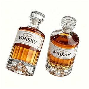Botellas de Vino de Vidrio Acrílico de 500 ml, con Diseño Vertical Acanalado, Grado Alimenticio, Blancas, para Licores Añeigados, Brandy <span class=keywords><strong>y</strong></span> Bebidas Artesanales - Product Image 3
