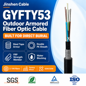 GYFTY53 4 12 24 48 96 144 Kern Außen-Erdkabel Glasfaserkabel Singlemode G652D Gepanzert Nicht-Metallisch FRP Kommunikationskabel - Product Image 2