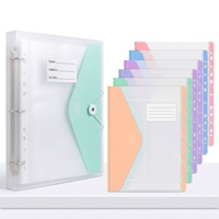 Classeur transparent coloré en PP, 11 perforations, pochettes à feuilles mobiles, organiseur de documents pour étudiants, porte-documents de bureau