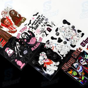 Autocollants en <span class=keywords><strong>vinyle</strong></span> PVC transparent pour gobelets DTF, autocollants imperméables et auto-adhésifs pour Halloween, thème de dessin animé, résistant au pelage et au pelage - Product Image 2