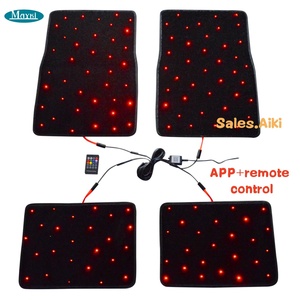 Tapis <span class=keywords><strong>de</strong></span> voiture en fibre optique personnalisé avec éclairage <span class=keywords><strong>LED</strong></span>, 4 pièces, universel, fibre optique clignotante, contrôle <span class=keywords><strong>de</strong></span> la musique, tapis <span class=keywords><strong>de</strong></span> voiture lumineux, tapis lumineux - Product Image 1