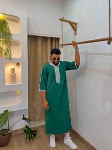 Nouvelle robe islamique pour homme, kaftan, robe longue décontractée marocaine, robe rayée arabe, <span class=keywords><strong>costume</strong></span> national du Moyen-Orient - Product Image 2