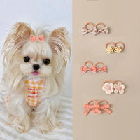 Lot de nœuds élastiques pour chien, accessoires de toilettage pour chiot maltais, en corde élastique, couleur orange vif