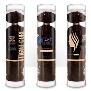 Tube d'emballage cadeau rond transparent en PC avec impression offset pour élastiques à cheveux et chouchous en soie - Product Image 1