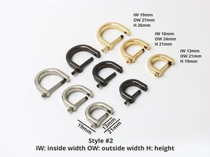 Anneaux en D à visser X Mm Mm Mm Or clair Argent Accessoires de sac à main Quincaillerie pour sacs - Product Image 4
