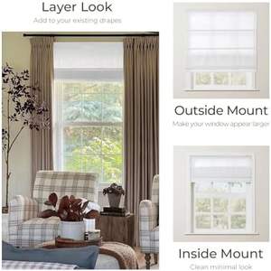 Stores romains en <span class=keywords><strong>lin</strong></span> <span class=keywords><strong>blanc</strong></span> neige sur mesure stores romains sans fil pour fenêtres coulissantes portes françaises chambre salon salle de bain - Product Image 5