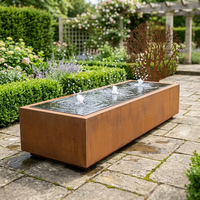 Fontaine d'eau en acier corten pour extérieur, cascade pour la décoration du jardin