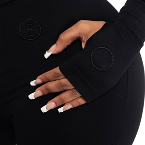Custom 2pcs <b>Crop</b> <b>Zip</b>-<b>Up</b> Long Sleeve T-Shirt Legging Pants Sets Y2K Yoga Loungewear Women's Sports Bodysuits & Jumpsuits Yoga Set - Product Image 5