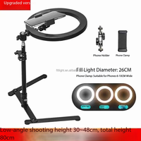 Lampu Selfie Ring 10-Inci Baru dengan CRI Tinggi, Suhu Warna yang Dapat Disesuaikan, Dilengkapi Tripod Opsional, Pembuatan Video Satu Sentuhan untuk Makeup dan TikTok
